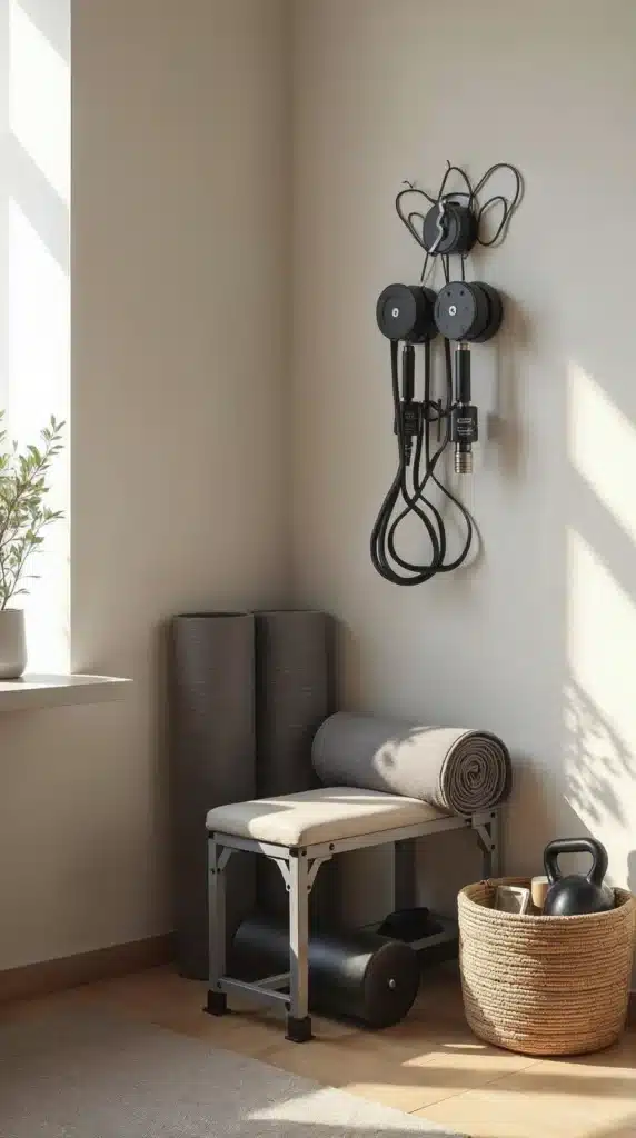 Montando um cantinho fitness barato e compacto