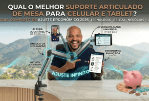 Suporte articulado de mesa para celular e tablet - Ajuste