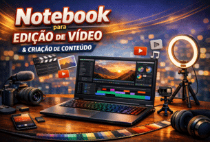 Notebook para edição de vídeo e criação de conteúdo