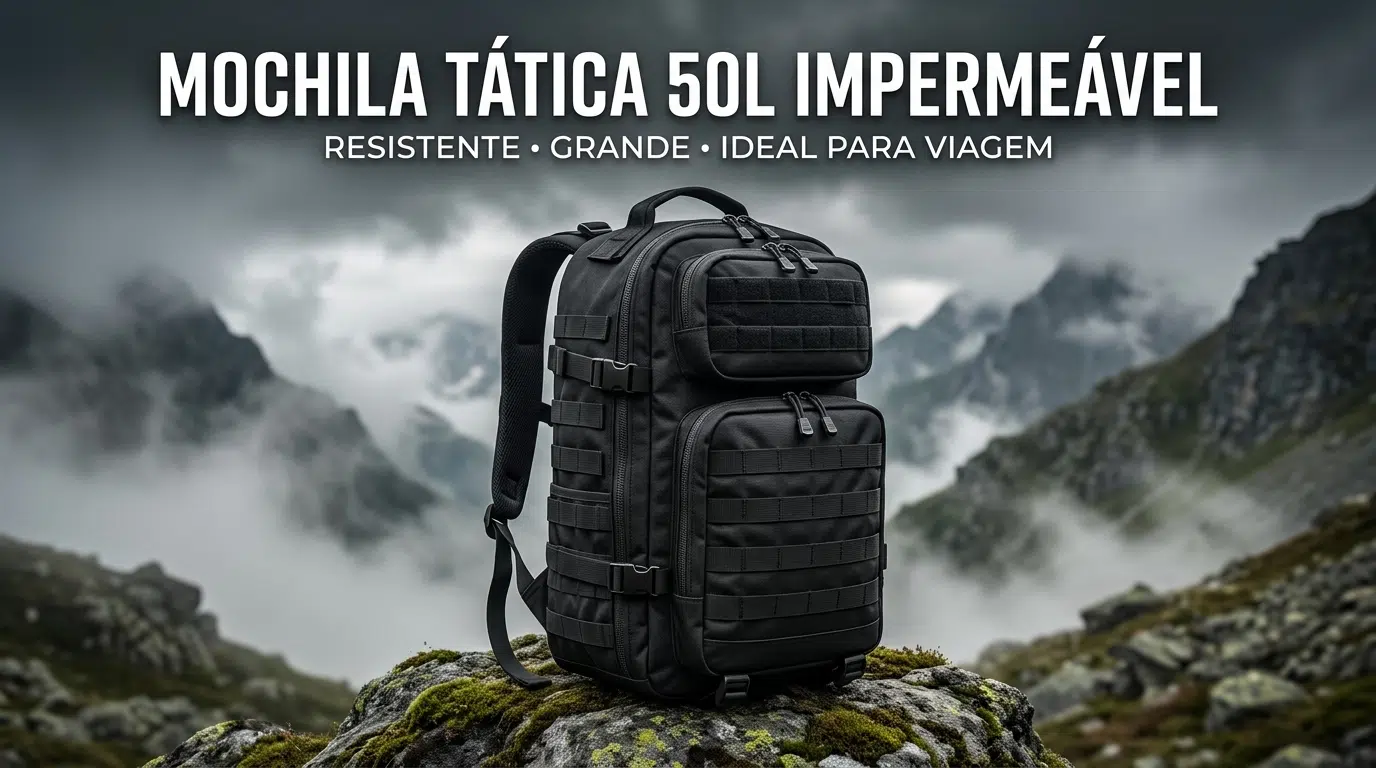 Mochila Tatica 50l Grande Militar Impermeavel Reforçada Resistente Viagem Cor Preto: Vale a Pena ou é Só Marketing? 1 Mochila Tatica 50l Grande Militar