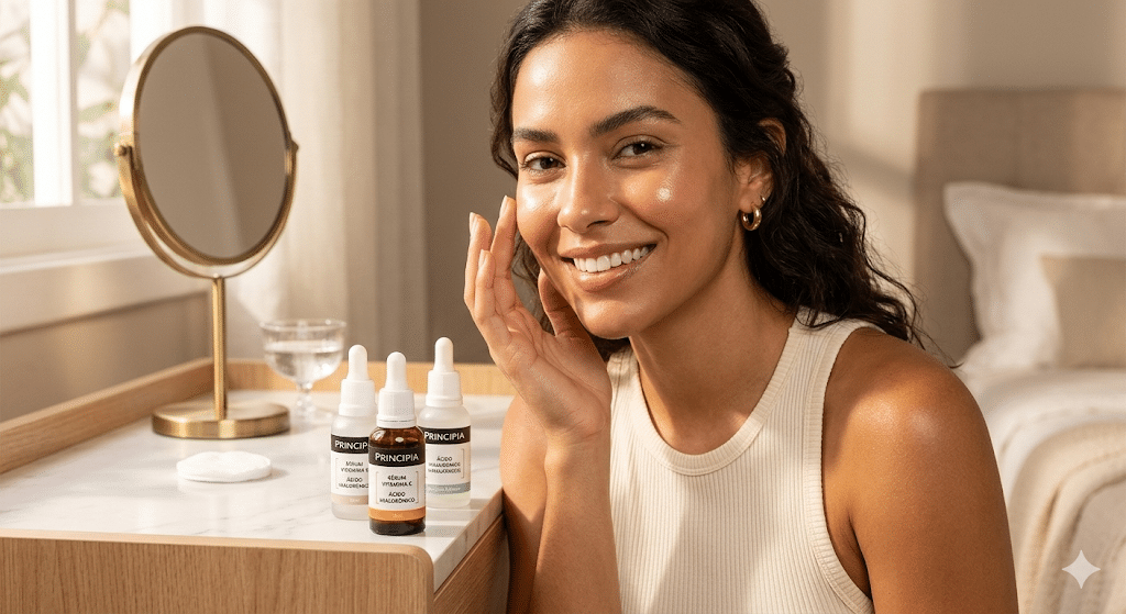 Pele iluminada com principia